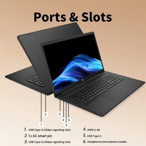 Miniatura 9 de HP Portátil para estudiantes en casa de 17.3 pulgadas, potente CPU Intel Core 5 120U de 10 núcleos, 32 GB de RAM, almacenamiento de 2 TB, cámara web