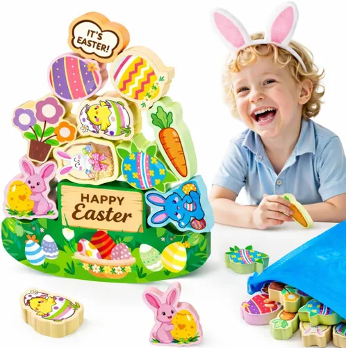 Miniatura 9 de IPOURUP Bloques de Animales de Madera Apilables Juguete para Niños Regalos de Navidad y Cumpleaños para Niño Niña Edad 3-7 Animales Montessori