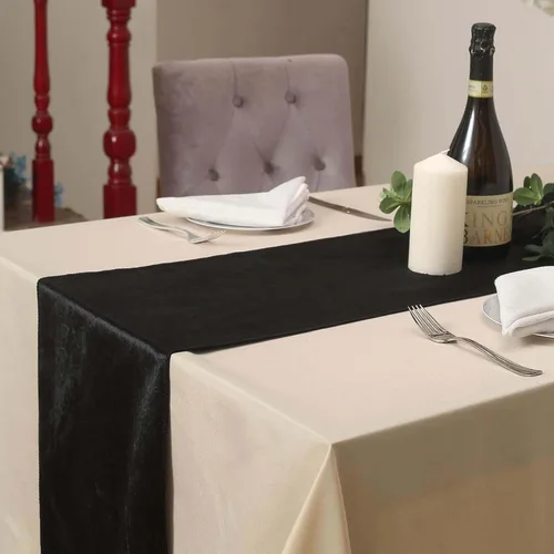 Efavormart - Camino de mesa de terciopelo negro de alta calidad de 12 x 107 pulgadas para decoración de bodas y fiestas