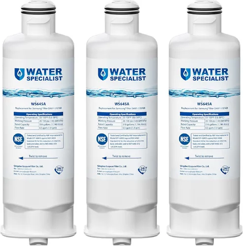 Waterspecialist Filtro de agua para refrigerador WS645A, repuesto para Samsung® DA97-17376B, HAF-QIN/EXP, HAF-QIN, RF28T5001SR, DA97-08006C,