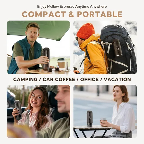 Miniatura 4 de i Cafilas Máquina de café espresso portátil autocalentable Cafetera a batería para acampar sin electricidad Café molido 2 en 1 y cápsula NS 19