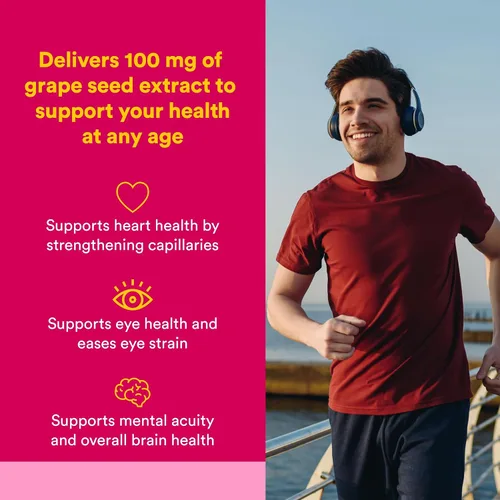 Miniatura 2 de Natural Factors, GrapeSeedRich Extracto de semilla de uva, soporte antioxidante para una respuesta inflamatoria saludable, 90 cápsulas