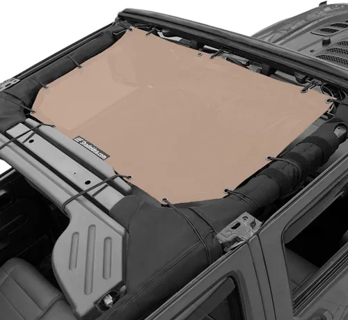 Miniatura 88 de Shadeidea JK - Parasol superior compatible con Jeep Wrangler JKU, cubierta de techo de malla suave (2007-2018) - Bloqueador de ruido de viento UV