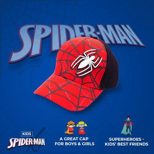 Miniatura 3 de Marvel Gorro de Spiderman para niños, gorra de béisbol de Spiderman transpirable para niños de 3 a 9 años