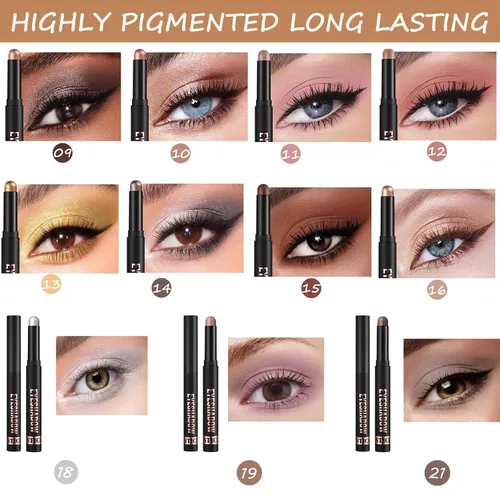 Miniatura 7 de Sombra de ojos en barra color gris topo malva, lápiz de sombra de ojos suave y suave, lápiz iluminador de sombra de ojos de alta pigmentación
