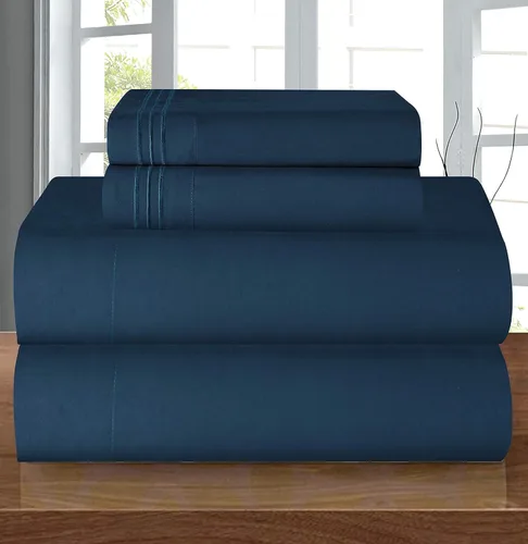 Miniatura 79 de Elegant Comfort - Juego de sábanas de 4 piezas de microfibra, 1500 hilos, sin arrugas, sábana bajera elástica, esquinas tipo bolsillos profundos
