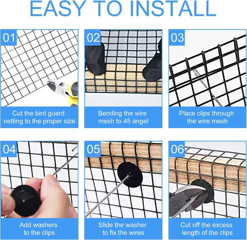 Miniatura 5 de Protección para Panel Solar, Rollo de 10 cm X 30 m de Malla Protectora para Panel Solar con Recubrimiento de PVC, Disuasorio de Palomas Negras
