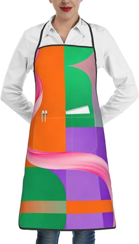 Miniatura 2 de Color graphics Apron with Pockets - Waterdrop Resistant Aprons for Women Men Ideal Apron for Home and Restaurant Use