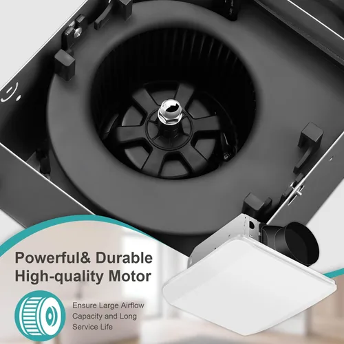Miniatura 6 de JOEAONZ - Ventilador de extracción para baño de montaje en techo 110 CFM, ventilador de ventilación silencioso de 1.5 sones con rejilla oculta