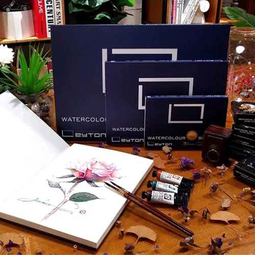 Miniatura 8 de Bloque de papel de acuarela 100% algodón sin deformación - 20 hojas de 160 lb/350 gsm prensado en frío Suministros de arte para pintura húmeda, seca