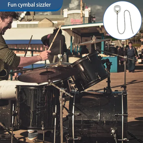 Miniatura 3 de Cymbal Sizzler - Juego de tambor de cadena de acero inoxidable para adultos, niños, amantes de la banda y tambor, paquete de 2, G33699