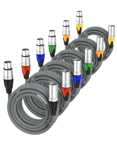 Miniatura 9 de Cable XLR corto de 3 pies, cable de extensión de micrófono XLR macho a hembra con 3 pines, cables XLR blindados de alta calidad, cables de micrófono