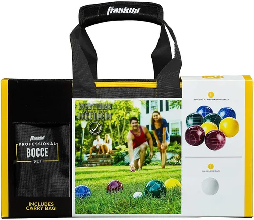 Miniatura 3 de Franklin Sports Juego de bolas de petanca — 8 bolas de petanca para todo tipo de clima y 1 pallino — Juego de playa, patio, césped o fiesta al aire