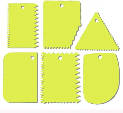 Miniatura 12 de Raspador de pasteles, juego de raspador más suave para pasteles, raspador de masa, herramienta pulidora de raspador de glaseado, peine de decoración