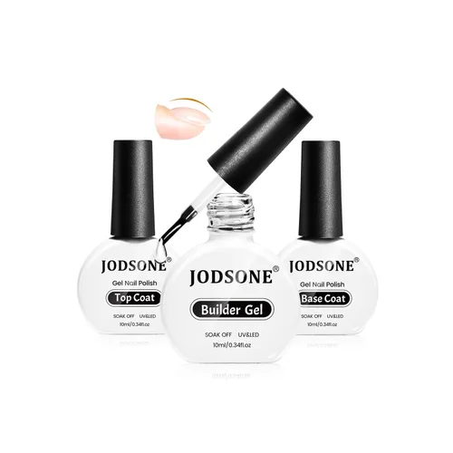 Miniatura 12 de JODSONE - Juego de 2 capas de gel de 0.3 fl oz sin necesidad de limpieza, acabado claro brillante de larga duración, no requiere remojo, requiere