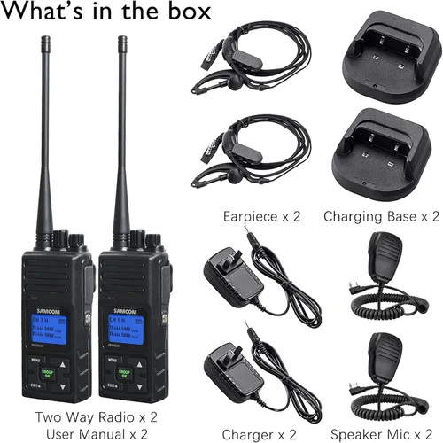 Miniatura 3 de SAMCOM Walkie Talkie Radio bidireccional de largo alcance de 5 vatios recargable con micrófono parlante, radios de 2 vías SAMCOM de alta resistencia