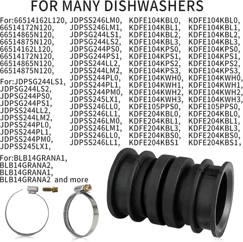 Miniatura 7 de W11419334 Kit de manguera de lavavajillas para Whirlpool Jenn-Air KitchenAid Maytag Kenmore AP6981352 4960330 W11250985 PS12745538 EAP12745538 Bomba