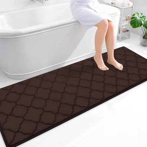 Miniatura 303 de OLANLY Alfombra de Baño de Espuma Viscoelástica de 24 x 16 pulgadas, Ultra Suave y Absorbente, Alfombras de Baño Antideslizantes, Cómodas, Lavables