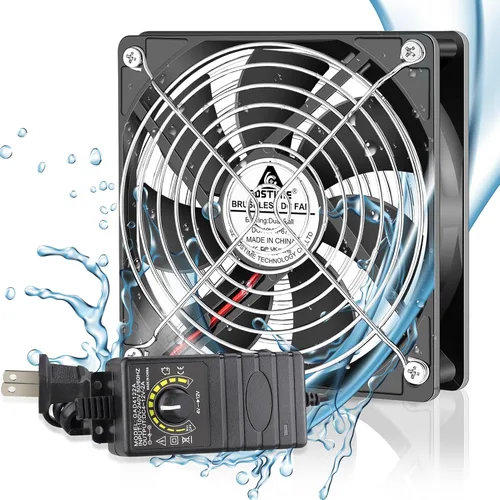 Miniatura 12 de GDSTIME Ventilador de 140 mm x 25 mm para computadora con enchufe AC, 110 V 120 V 220 V 240 V CA, controlador de velocidad variable de 4 V a 12 V