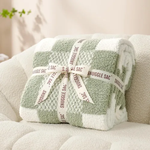 Miniatura 9 de Snuggle Sac - Manta a cuadros, manta roja para sofá, manta de microfibra de franela buffalo a cuadros, mullida, cálida, acogedora, suave, manta