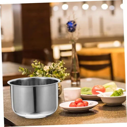 Miniatura 4 de Hemoton Recambio de olla de arroz de acero inoxidable para olla interior de 7.79 pulgadas, revestimiento universal de cocina con escala de medición
