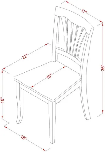 Miniatura 17 de East West Furniture ANAV5-LWH-W - Juego de mesa de comedor de 5 piezas, incluye una mesa de cocina redonda con pedestal y 4 sillas de comedor, 36 x