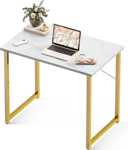 Miniatura 15 de Coleshome Escritorio para computadora de 48 pulgadas, escritorio moderno de estilo simple para oficina en casa, escritorio de estudio para Roble gris