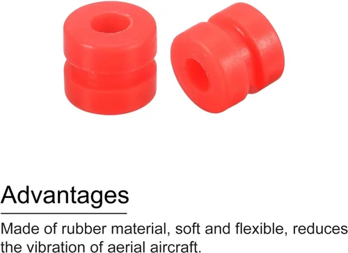 Miniatura 4 de MECCANIXITY Bolas de goma antivibración RC para control remoto F4 F7 controlador de vuelo M2x4mm bolas de absorción de impactos (rojo), paquete de 12