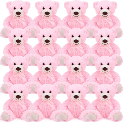 Miniatura 6 de Jenaai 12 piezas de oso de peluche con lazo, osos suaves de regalo para fiestas, centros de mesa de ducha, cumpleaños, decoración de boda, Navidad