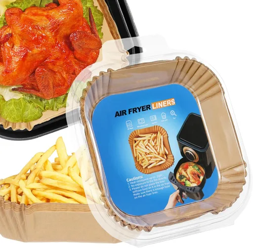 Miniatura 7 de 6.5 pulgadas redondas 100 piezas de forros de papel desechables para freidora de aire Non-Stick Oil-proof Resistant Airfryer Parchment Paper