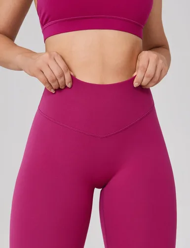 Miniatura 5 de UNISSU Leggings de entrenamiento de cintura alta sin costura frontal para mujer, pantalones de yoga suaves para gimnasio, mallas atléticas - 25
