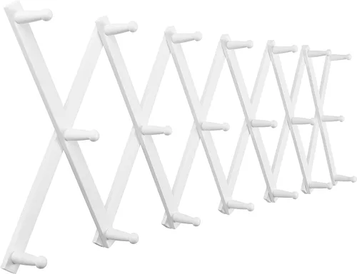 Miniatura 46 de SKOLOO Perchero para sombreros de pared con 17 ganchos, madera maciza, moderno, ampliable, perchero de pared para abrigos, sombreros, bolsos, gorras
