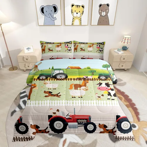 Miniatura 52 de Feelyou - Juego de funda de edredón para niños, castillo rosa, tamaño individual, lindo juego de edredón con moño, juego de cama para niños y niñas