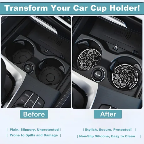 Miniatura 5 de Portavasos para automóvil, inserto de portavasos de silicona, portavasos antideslizantes universales, accesorios para el interior del automóvil