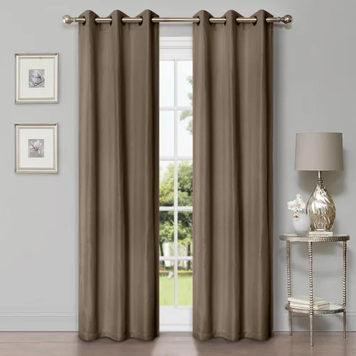 Miniatura 19 de Superior Juego de 2 cortinas opacas con textura de lino, par de paneles con aislamiento térmico con cabecera superior con ojales, cortinas clásicas