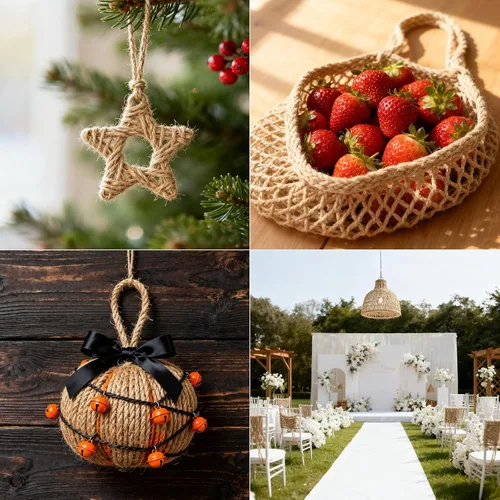 Miniatura 7 de Cuerda de yute natural de 0.039 in, 328 pies para manualidades, regalos, proyectos de manualidades, envoltura, agrupación, embalaje, jardinería
