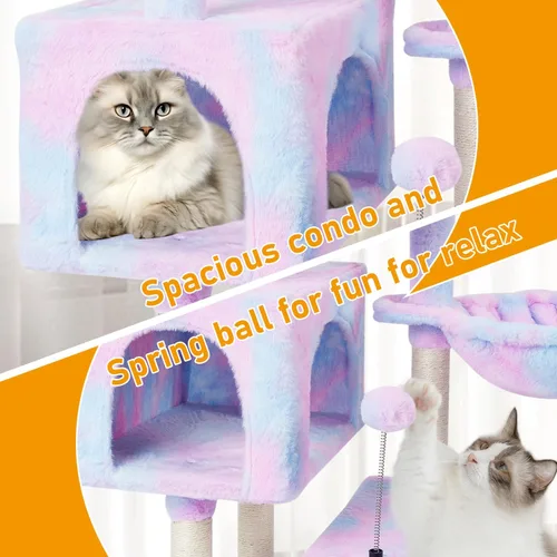 Miniatura 5 de KIYUMI - Árbol para gatos, torre para gatos, condominio con poste de rascado de sisal para gatos de interior, árbol para gatos, mueble para gatos