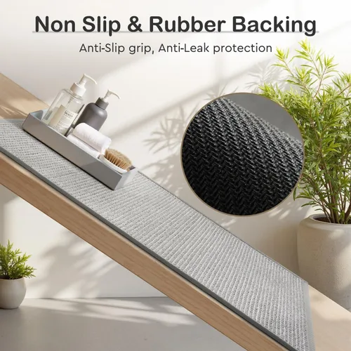 Miniatura 2 de MontVoo Tapete de baño de felpilla absorbente, de secado rápido, con parte trasera de goma, antideslizante, lavable, ultra delgado, para debajo