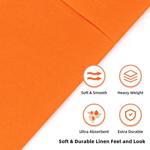 Miniatura 3 de KAMMAK Servilletas Desechables Paquete de 100 Servilletas de Papel Tipo Tela Naranja para Cena con Bolsillo Plegado Servilletas de Boda Toallas