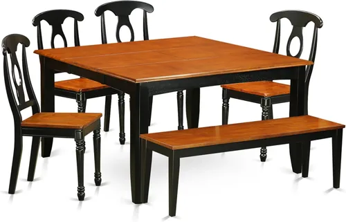 Miniatura 11 de East West Furniture PFKE5-BCH-LC - Juego de comedor de 5 piezas para 4 personas, incluye una mesa de comedor cuadrada con hoja de mariposa y 4