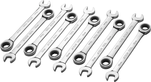 Miniatura 8 de Jetech Llave combinada de trinquete de 1-1/8 pulgadas (paquete de 5) - Llave de engranajes de acero Cr-V de grado industrial métrico en acabado Sae