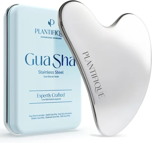 Miniatura 7 de PLANTIFIQUE Juego de Rodillo Facial de Hielo y Gua Sha de Acero Inoxidable - Herramientas de Masaje para Cuidado de la Piel con Crioterapia - Juego