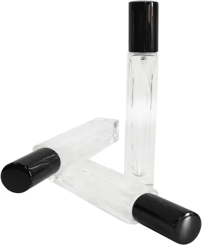 Miniatura 6 de 8 botellas de perfume de 0.3 fl oz, botellas de spray de vidrio rellenables, mini botella de vidrio cuadrada portátil de viaje, pequeña botella