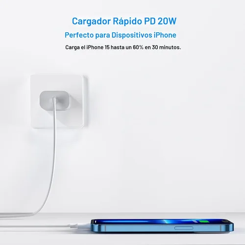 Miniatura 3 de Bloque de carga USBC para enchufe de carga de iPhone 17, certificado MFI rápido USB C cubo de pared, paquete de 2 adaptadores de corriente
