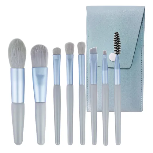 Miniatura 10 de Juego de 8 brochas de maquillaje, mini brochas de maquillaje, brochas de maquillaje, mezcla de rubor, corrector de sombra de ojos, delineador