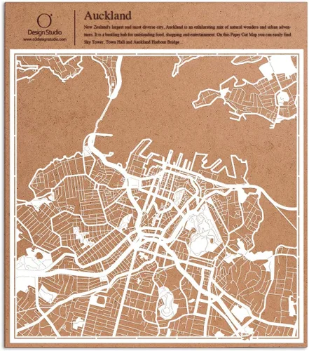 Miniatura 88 de O3 Design Studio Aberdeen - Mapa de papel cortado en papel blanco de 12 x 12 pulgadas