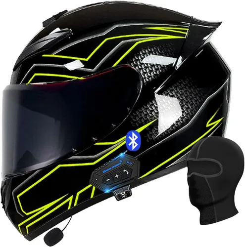 Miniatura 16 de Casco abatible con Bluetooth de cara completa para motocicleta, Bluetooth integrado, aprobado por DOT/ECE, múltiples rejillas de ventilación