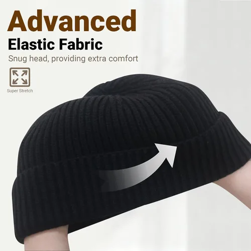 Miniatura 4 de NPQQUAN Gorros de pescador para hombres y mujeres, gorro de punto corto para invierno