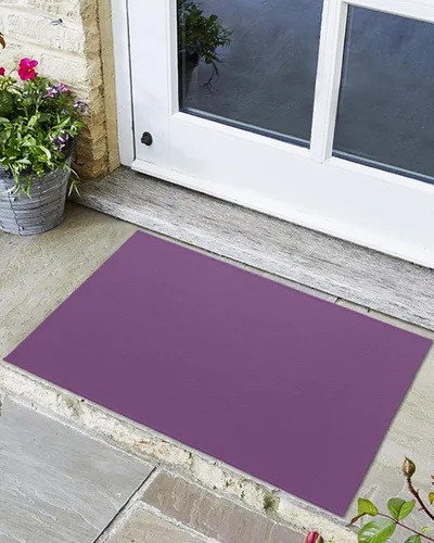Tapetes para interiores y exteriores, color morado, antideslizante, absorbente, resistente a la suciedad, tapetes de bienvenida lavables para