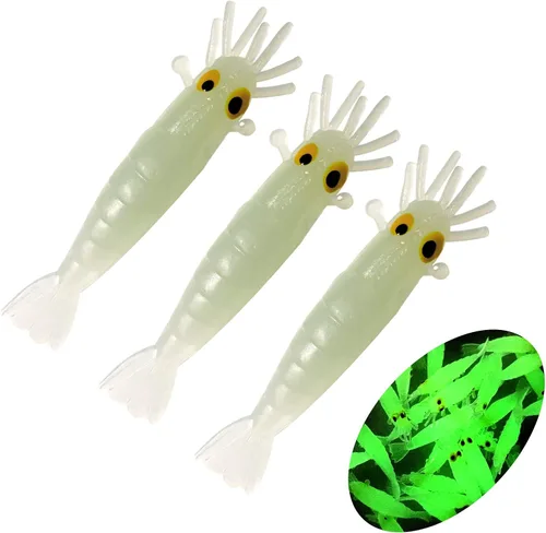 Miniatura 7 de QualyQualy Señuelos suaves de pesca, cebo artificial, resplandor luminoso, gusanos, gusanos, señuelo de pesca en hielo, señuelos de pesca